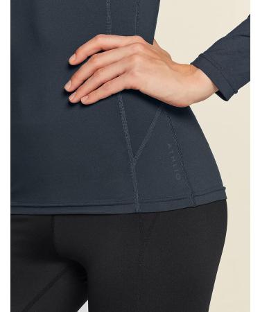 ATHLIO Women's Thermal Long Sleeve Tops 3pack - Mock Turtle Compression Base Layer (X-Large, Black/Charcoal/White) - Buy Online on GoSupps.com