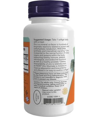 Buy Now Foods Zinc Glycinate 120 Softgels - Immune Support & High Absorption - Buy Online on GoSupps.com