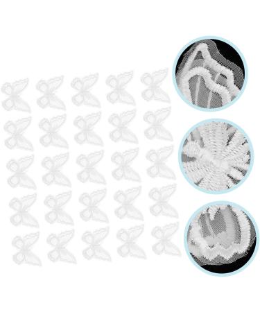 VILLCASE 60 Pcs Double Embroidered Butterfly Clothing Embroidery Cloth Sticker Jewel Stickers Flower Decorations Clear Hair Clips Wedding Ceremony Decorations Organza 3d Lace White Supplies - Buy Online on GoSupps.com