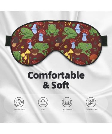 Frogs and Mushrooms Sleep Mask | Adjustable Double-Sided Eye Mask | Soft Sleep Covers for Relaxation & Eye Edema Relief - International Shipping Available - Buy Online on GoSupps.com