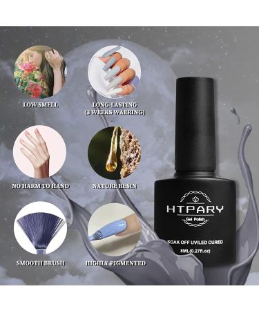 HTPARY Bright Grey Gel Nail Polish | Long Lasting, Soak Off, UV/LED Cure | Nail Art Manicure Salon Quality | Perfect DIY Gift for Girls & Women - Dark Grey - Buy Online on GoSupps.com