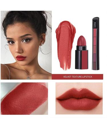  Hikaka Classic 5-in-1 matte lipstick non-marking waterproof long-lasting smooth soft to wear full color coverage non-sticky glossy moisturizing for women (B) - Buy Online on GoSupps.com