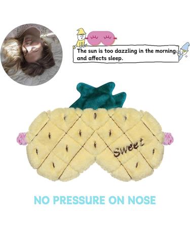 Pineapple Eye Mask for Kids | Ulife Mall Plush Sleep Mask - Soft Funny Novelty Fruit Design | Ideal for Girls Boys & Women - Night Sleep & Meditation - Buy Online on GoSupps.com