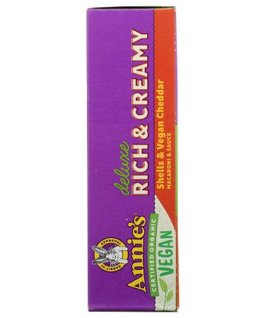 Annie's Vegan Mac and Cheddar Shells Deluxe - Organic Pasta, Rich & Creamy Dinner - 10.8 OZ - Buy Online on GoSupps.com