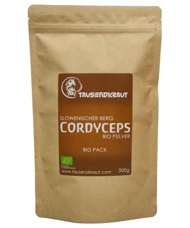 Cordyceps bio powder - 500g - from the mountains of Slovenia - High product safety - EU production - sustainable and of course - German brand Cordyceps 500g 500 G (1 Series)