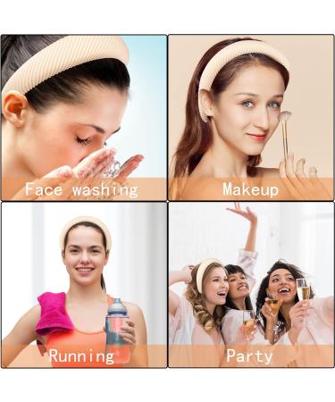 MFUOE Soft Sponge Headbands Thicken Stripes Headband Headband Wide Non Slip Hair Band for Face Washing Makeup and Outdoor Hair Accessories - Buy Online on GoSupps.com