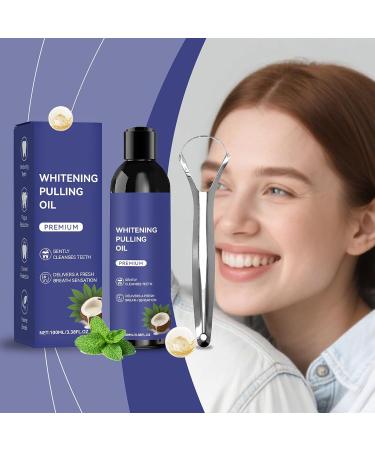 Oil Pulling Bain de bouche 100 ml avec nettoyeur de langue | Aide au rin age des dents pour adultes adolescents matin soir de dormir apr s le sommeil - Buy Online on GoSupps.com