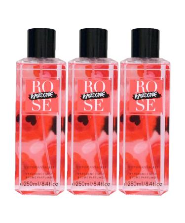 Victoria's Secret Lot of 3 Fragrance Mist 8.4 Fl Oz Each (Hardcore Rose)