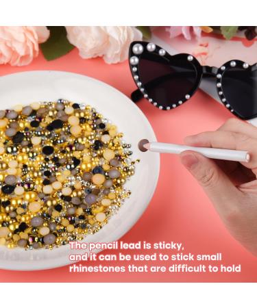 Astaron 50g Flat Back Mixed Stones & Half Pearls for Handicrafts | Gold-Black Rhinestones 3-10mm for Nail Art Cups & Shoes - Buy Online on GoSupps.com