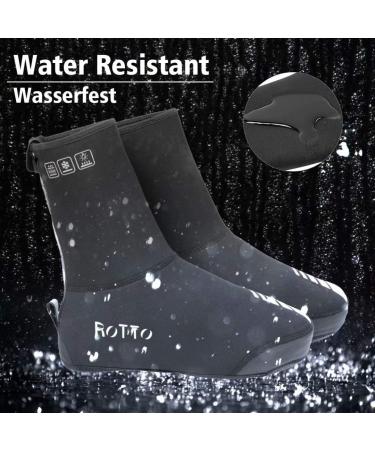 ROTTO Overshoes - Waterproof Bicycle Shoe Covers for Unisex Winter Cold Protection | MTB & Road Bike - Medium Black - Buy Online on GoSupps.com