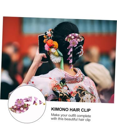 minkissy 1pc Japanese Style Headgear Japanese Hair Clips Womens Hair Clips Classic Flower Hair Clip Hair Ornaments for Women Japanese Style Headdress Geisha Purple Rhinestones Miss Kimono 15 5.5cm Purple - Buy Online on GoSupps.com