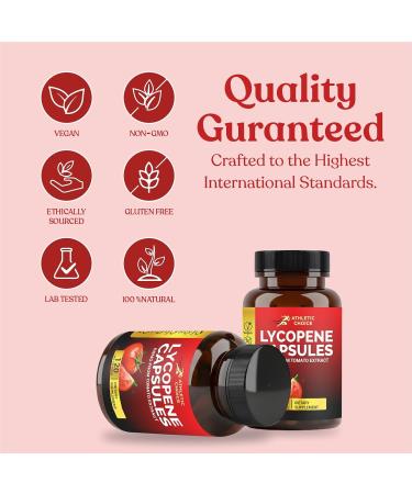 Athletic Choice Lycopene Supplement for Men 60mg Natural Tomato Extract Powder 120 Veggie Capsules Carotenoid Supplement for Daily Wellness Vegan Non-GMO & Gluten-Free Lycopene Complex - Buy Online on GoSupps.com