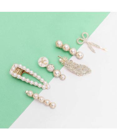 Agirlvct Pearl Hair Clips Set - Elegant Hair Barrettes & Accessories for Women and Girls (6 PCS) - Buy Online on GoSupps.com