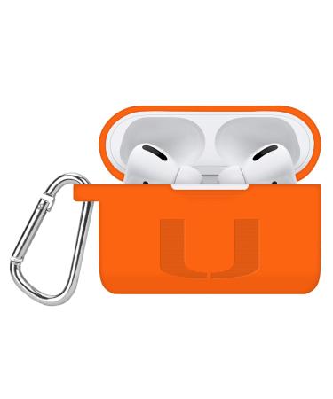 AFFINITY BANDS Miami Hurricanes Engraved Silicone Case Cover Compatible with Apple AirPods Pro (Orange)