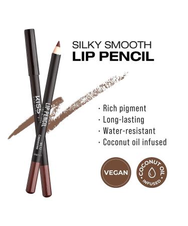 kiss new york Professional Slim Lip Pencil in Cappuccino - Creamy, Long-Lasting Lip Liner for Natural, Water-Resistant Lip Makeup - Buy Online on GoSupps.com