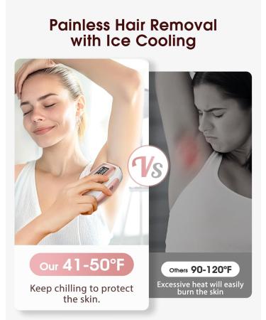 LYSMOSKI Laser Hair Removal Device - Ice-Cooling IPL for Men & Women | Painless Long-Lasting At-Home Hair Remover for Arms Legs Bikini & Face - Rose Gold - Buy Online on GoSupps.com