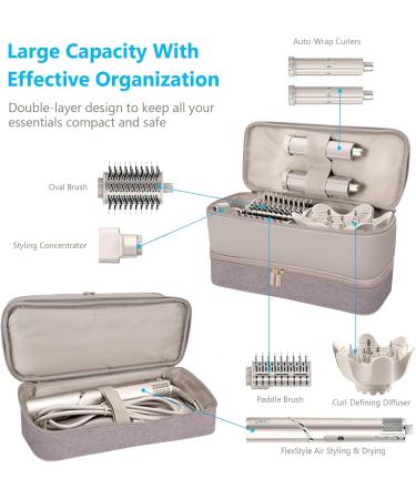 Travel Carrying Case for Shark Flexstyle Airwrap Hair Dryer Brush Luwrevc Double-Layer Hair Accessories Tools Storage Bag for Revlon Hairdryer Styler Organizer - Buy Online on GoSupps.com