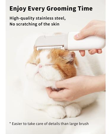 2-in-1 Self Cleaning Cat/Dog Comb for Shedding & Grooming - Flea Comb Included - Olive Green - Buy Online on GoSupps.com