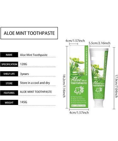 Aloe Vera Mint Toothpaste Cleans Tooth Surfaces Reduces Plaque Buildup Keeps Breath Fresh and Leaves Teeth Sparkling Clean(2pcs) - Buy Online on GoSupps.com