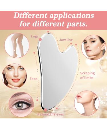 HOOPLE 304 Stainless Steel Gua Sha Tool for Face & Body Massage - Premium Facial Care & Skin Treatment Essentials - Buy Online on GoSupps.com
