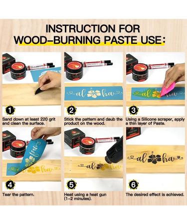 Teexpert Wood Burning Gel Pen Kit - 4OZ Paste with Scorch Pens & Tips for DIY Wood Crafts - Buy Online on GoSupps.com