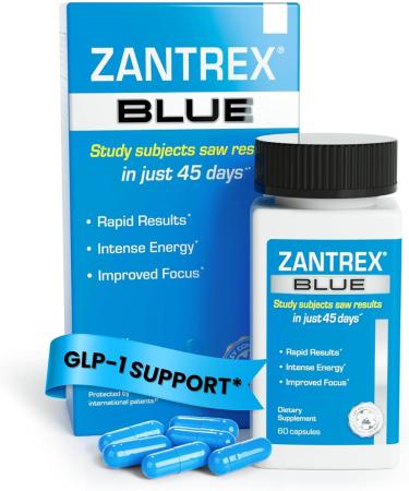 Zantrex Blue Energy & Thermogenesis Boost Energy Weight Management Supplement for Appetite Control Increased Calorie Burn and Supports GLP-1 Levels 60 Capsules