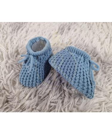 Royal Icon Baby Booties 0-3 Months - Warm & Safe Slippers for Baby Boys & Girls - Newborn Baby Boots Ri401 in Dusty Blue - Buy Online on GoSupps.com