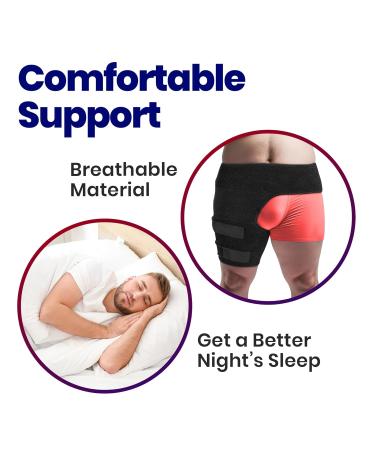 Hip Brace Thigh Compression Sleeve Plus Size - Groin & Hamstring Support for Hip Pain Relief - Large RIGHT - Buy Online on GoSupps.com