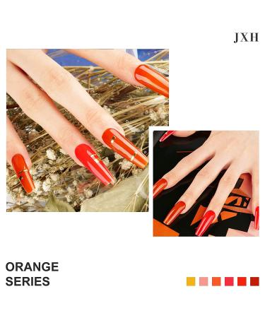 JXH Gel Nail Polish Set - 6 Trendy Orange Shades for Salon & Home Manicures - Buy Online on GoSupps.com