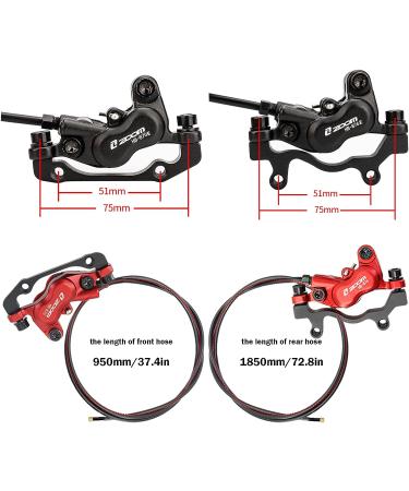 CooMeng Zoom H876E Electric Power-Off Hydraulic Brake Set with 180mm Rotors | Pre-Bled Disc Brake for eBike/E-Scooter | Black - Buy Online on GoSupps.com