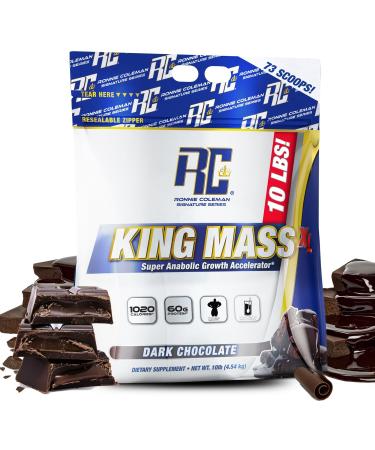 Ronnie Coleman Signature Series King Mass XL Mass Gainer Protein Powder, Muscle Gainer, 60g Protein, 180g Carbohydrates, 1,000+ Calories, Creatine and Glutamine, Dark Chocolate, 10 Pound