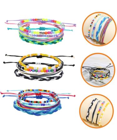 VALICLUD 9 Pcs Wax Thread Bead Bracelet Beads Women's Anklet Delicate 22x1CMx3pcs Assorted Colorx3pcs - Buy Online on GoSupps.com