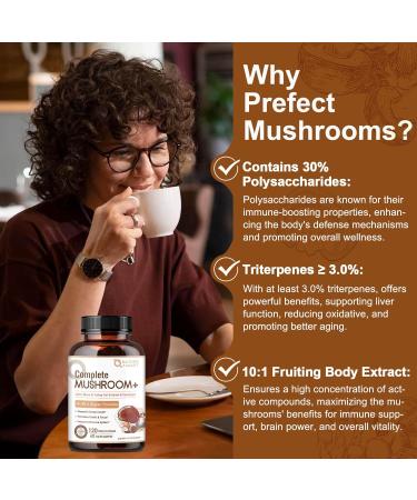 NATURE TARGET Mushroom Supplement, Mushroom Complex with Lion's Mane, Turkey Tail, Reishi, Cordyceps, Shiitake, 14-in-1 Mushrooms for Memory and Focus, 120 Capsules 120 Count (Pack of 1) - Buy Online on GoSupps.com