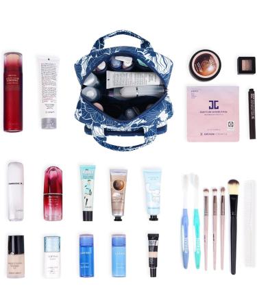 Large Blue Lotus Toiletry Bag: Full Size Makeup Organizer for Women | Travel Cosmetic Bag - Buy Online on GoSupps.com