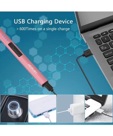 MEIRUBY Lighter Electric Lighter Candle Lighter Rechargeable USB Lighter Arc Lighters for Candle Camping Family Use Rose Gold - Buy Online on GoSupps.com