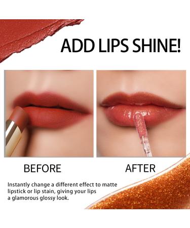 Oulac Clear Glitter Lip Plumper Gloss | Mirror Finish | Moisturizing & Reduce Fine Lines | Non Sticky Lip Gloss for Girls Women | 4.5ml/0.15fl.oz Mauve Pink - Glamorize (C08) - Buy Online on GoSupps.com