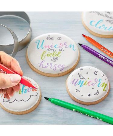 Edible Food - 10 Colors Rainbow Dust Edible Markers - Double Head Available Edible Markers for Cookie Decorating Baking Decorating Wynott - Buy Online on GoSupps.com