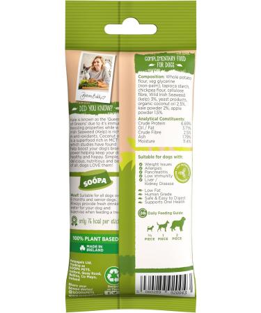 Soopa Kale and Apple Dental Dog Treats Vegan Grain Free Made in Ireland 4 Sticks Kale and Apple 1 Pack (4 Sticks) - Buy Online on GoSupps.com