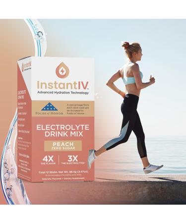 Electrolytes Powder - 3X Electrolytes, Zero Sugar with Vitamin C, B3, B6, Electrolytes Powder Packets for Hydration, Recovery & Immunity, Vegan & Gluten Free | Peach - 12 Packets - Buy Online on GoSupps.com