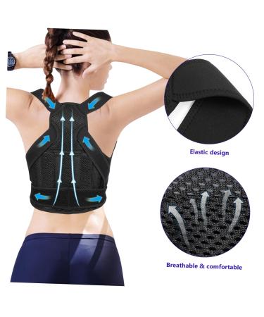 BESPORTBLE Posture Corrector Belt Back Brace Support - Adjustable Neoprene Back Strap for Improved Posture - Breathable Design for Men - 48x35x5 cm - Buy Online on GoSupps.com