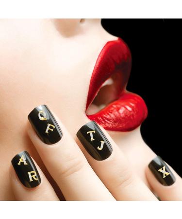 104pc 3D Letter Nail Studs & Rhinestone Decals in Gold - Alphabet Nail Design for Women & Girls - Buy Online on GoSupps.com