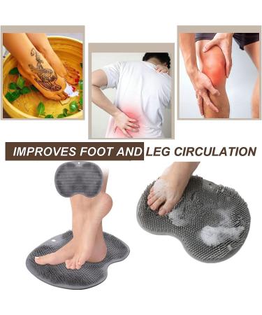 Uramoto Shower Foot Scrubber Mat - Non-Slip Silicone Brush for Exfoliating Dead Skin - 2 Pack Gray | International Shipping Available - Buy Online on GoSupps.com