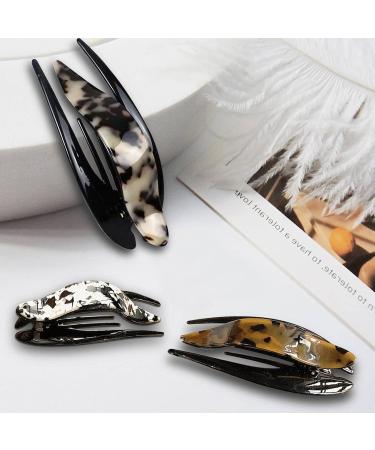 3 Piece French Hair Clip Set - Vintage Tortoise & Leopard Hair Clips for Women | Elegant Hair Accessories for All Hair Types - Buy Online on GoSupps.com