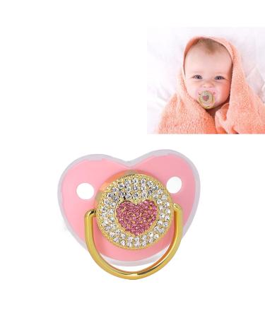 Buy Moum Routes Orthodontic Silicone Pacifier for Newborns - Pink Heart-Strass with Chain Clip | International Shipping Available - Buy Online on GoSupps.com