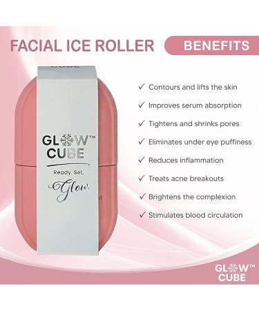 Glow Cube Ice Roller - Reusable Facial Treatment for Brightening Skin & Reducing Puffiness (Pastel Pink) - Buy Online on GoSupps.com