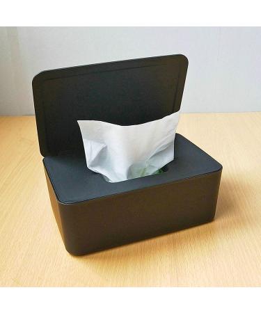 Wipes Dispenser & Holder with Sealing Design - Black | Keep Wipes Fresh | Refillable Container - Perfect for Bathroom | Baby Wipe Case with Lids - Buy Online on GoSupps.com