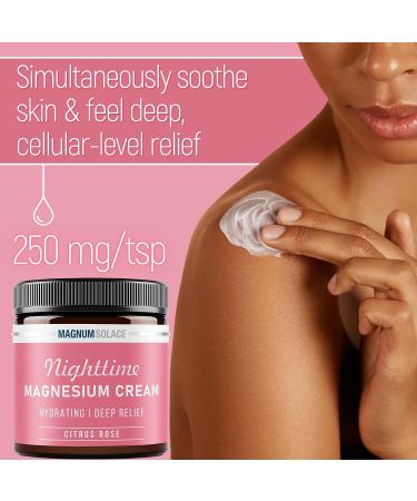 Nighttime Magnesium Cream for Muscle Relaxation - Topical Magnesium Chloride Lotion for Legs, Arms, and Chest - USA Made, Safe for Kids (Citrus Rose) - 4 fl oz - Buy Online on GoSupps.com