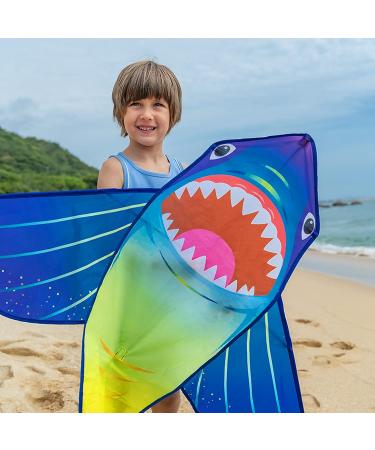 Nuoada Shark Kite for Kids and Adults - Easy-to-Fly Beginner Kite with Long Tail for Outdoor Beach Fun - Includes 270ft Kite Line and Bag - Buy Online on GoSupps.com