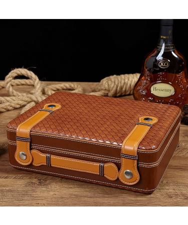 Humidors Portable Stylish Cigar Box Portable Cigar Leather Lightweight Cigar Box 30 Pcs Capacity Suitable for Business Travel Brown 27*20*8.5cm - Buy Online on GoSupps.com