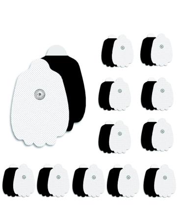 24 Pcs TENS Pads Electrodes Reusable Long-Lasting Self-Adhesive Non-Irritating Snap for Tens Unit Replacement Patches with Standard 3.5mm Snap-on Connector Compatible with Belifu Brilnurse TENS White